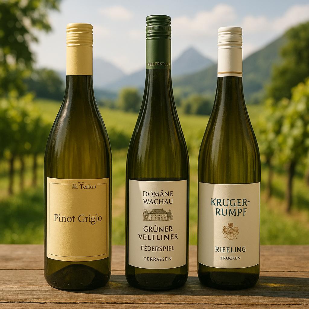 Tre vita viner under 160 kr som smakar sommar från Alperna till Tyskland